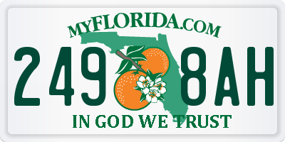 FL license plate 2498AH
