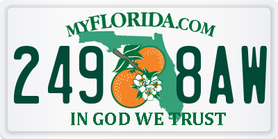 FL license plate 2498AW