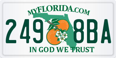FL license plate 2498BA