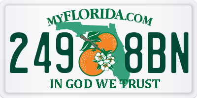 FL license plate 2498BN