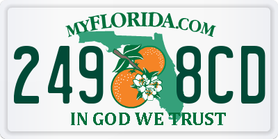 FL license plate 2498CD