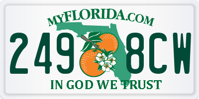 FL license plate 2498CW