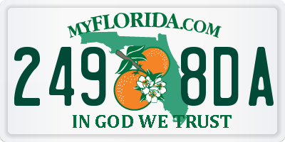 FL license plate 2498DA