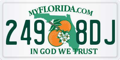 FL license plate 2498DJ
