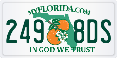 FL license plate 2498DS