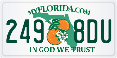 FL license plate 2498DU