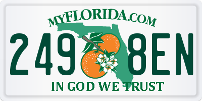 FL license plate 2498EN
