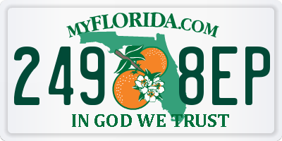 FL license plate 2498EP