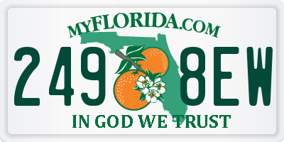 FL license plate 2498EW
