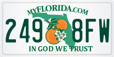 FL license plate 2498FW