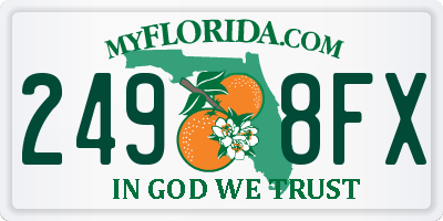 FL license plate 2498FX