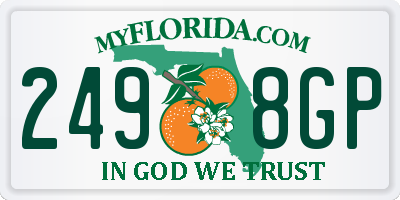 FL license plate 2498GP