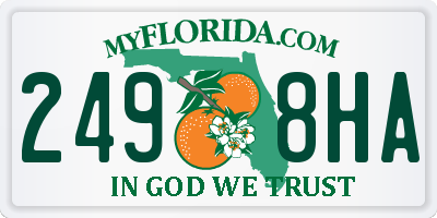 FL license plate 2498HA