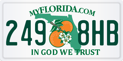 FL license plate 2498HB