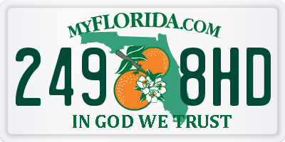 FL license plate 2498HD