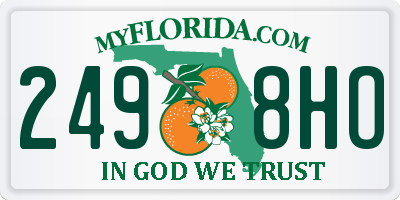 FL license plate 2498HO