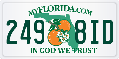 FL license plate 2498ID