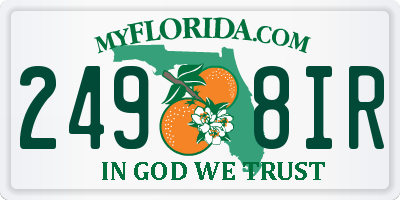 FL license plate 2498IR