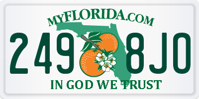 FL license plate 2498JO