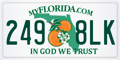FL license plate 2498LK