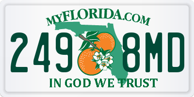 FL license plate 2498MD