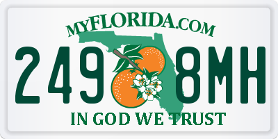 FL license plate 2498MH