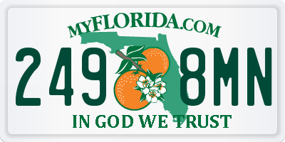 FL license plate 2498MN