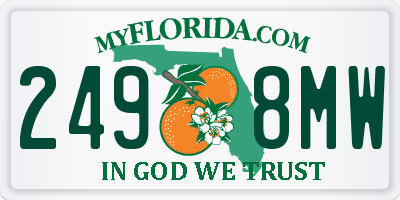 FL license plate 2498MW
