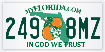 FL license plate 2498MZ