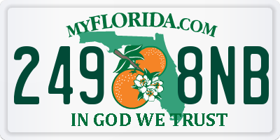 FL license plate 2498NB
