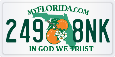 FL license plate 2498NK