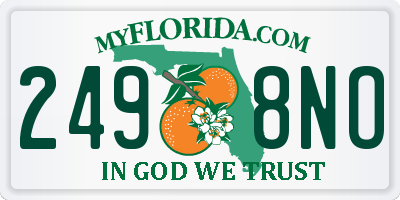FL license plate 2498NO