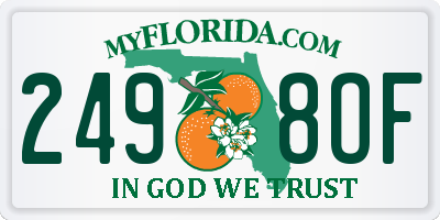 FL license plate 2498OF