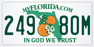 FL license plate 2498OM
