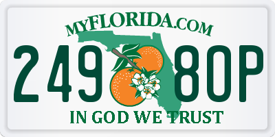FL license plate 2498OP