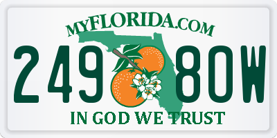 FL license plate 2498OW