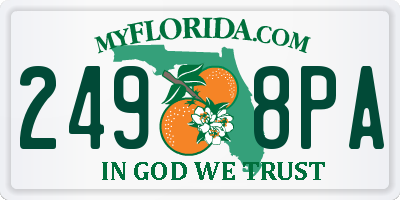 FL license plate 2498PA