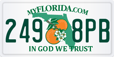 FL license plate 2498PB