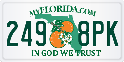 FL license plate 2498PK
