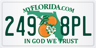 FL license plate 2498PL