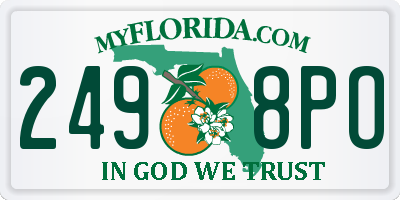 FL license plate 2498PO