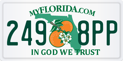 FL license plate 2498PP