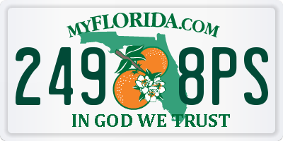 FL license plate 2498PS