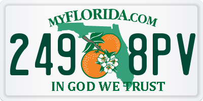 FL license plate 2498PV