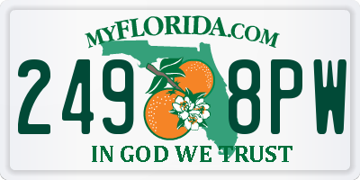 FL license plate 2498PW