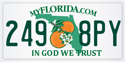FL license plate 2498PY