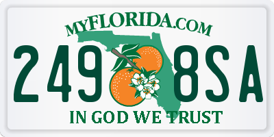 FL license plate 2498SA