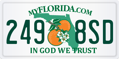 FL license plate 2498SD
