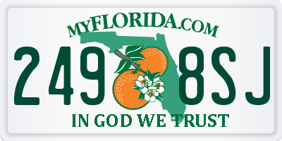 FL license plate 2498SJ