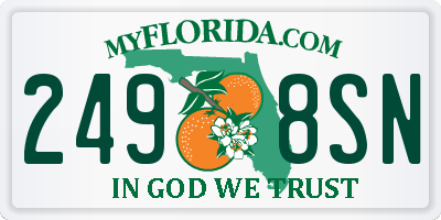 FL license plate 2498SN